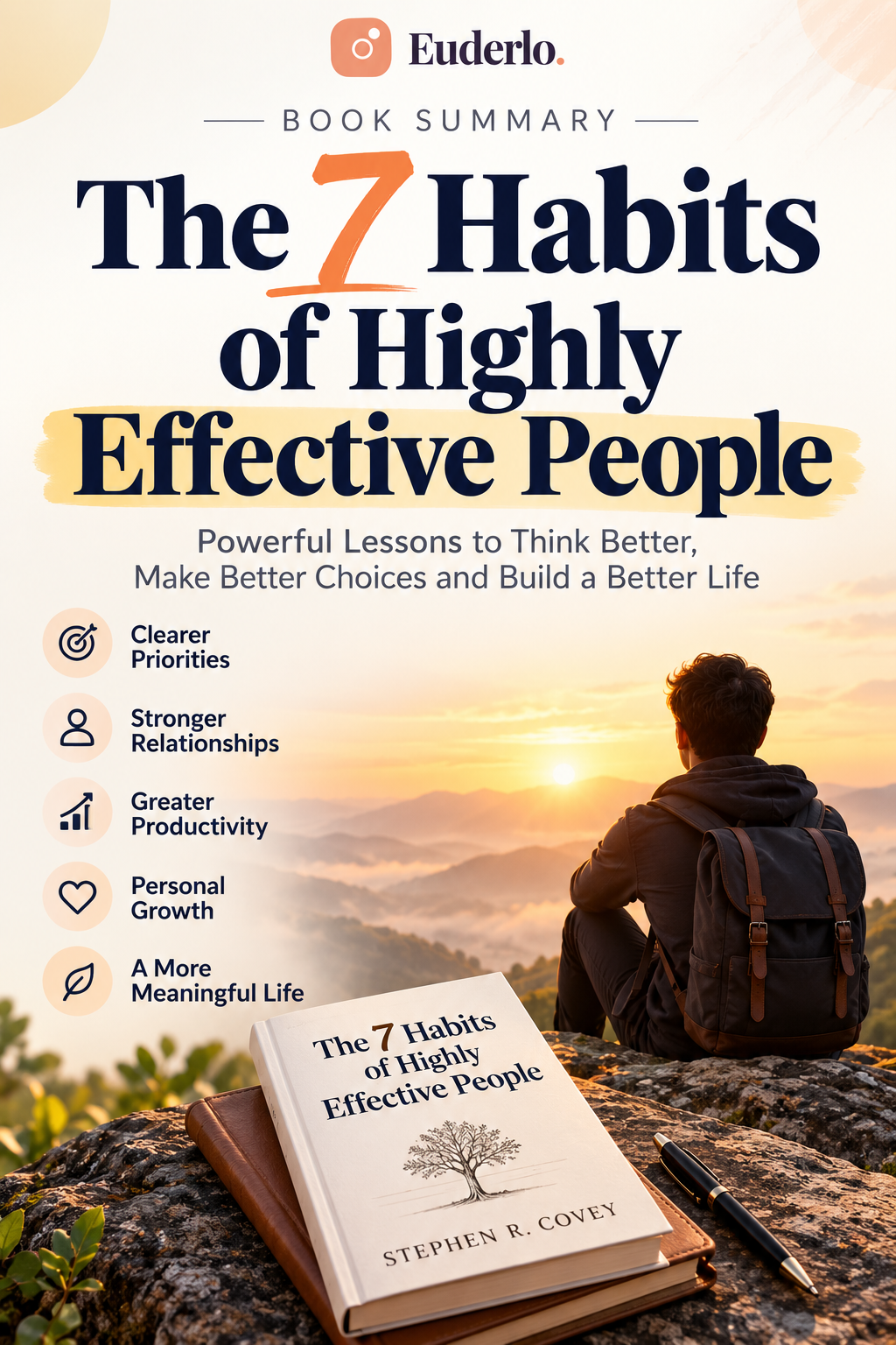 The 7 Habits of Highly Effective People book summary by Stephen R. Covey on Euderlo